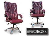 Офисное массажное кресло EGO BOSS EG1001 Maroon в комплектации ELITE натуральная кожа - магазин СпортДоставка. Спортивные товары интернет магазин в Пушкино 